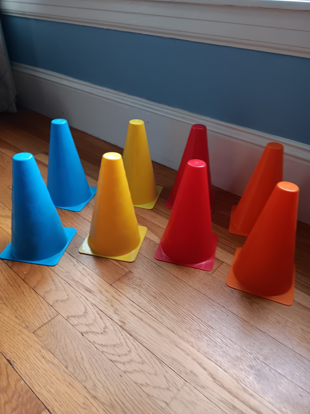 Melissa & Doug Bright Plastic Activity Cones - Blue, Yellow, Red, Orange
